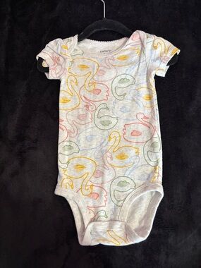 Carter's Heather Gray Baby One-Piece with Multicolor Swan Print